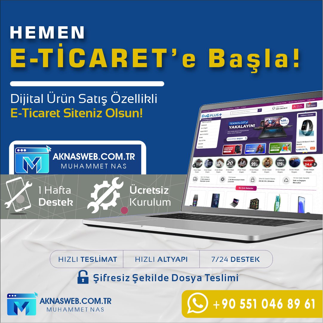 AknasWeb E-Ticaret (Mağaza Açma Özellikli)